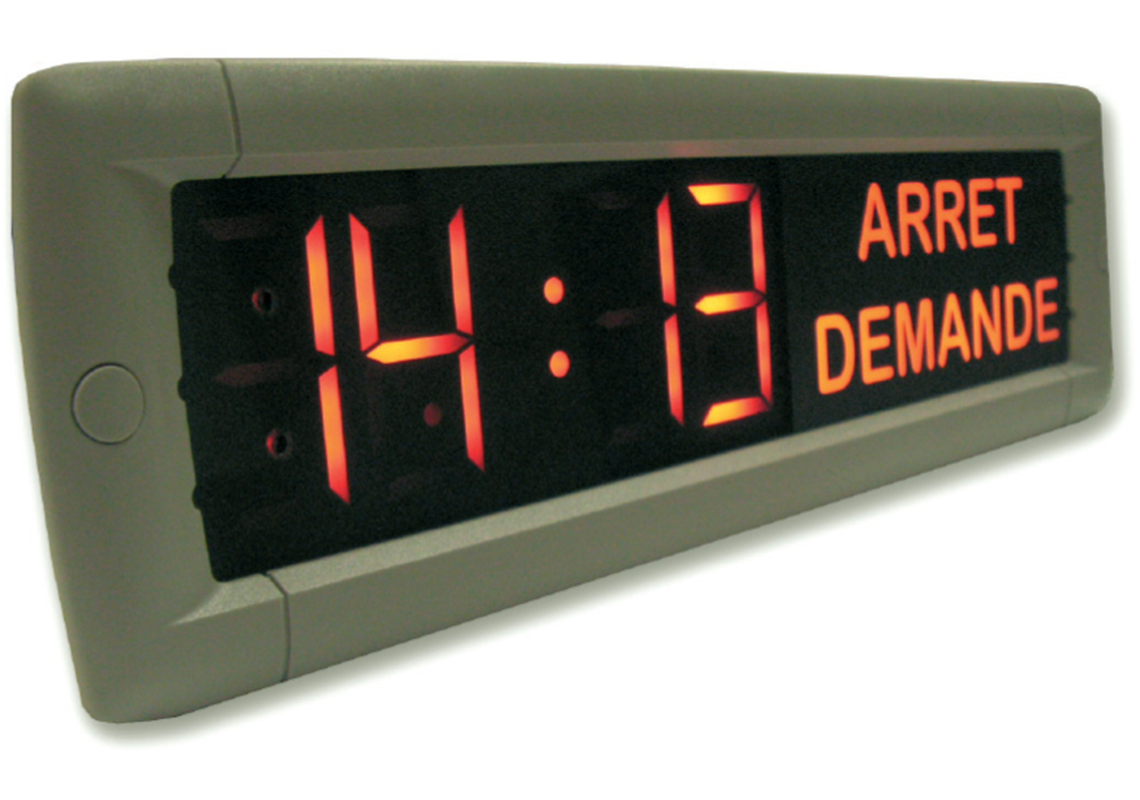 Boitier horloge LED personnalisable à encastrer pour bus/car